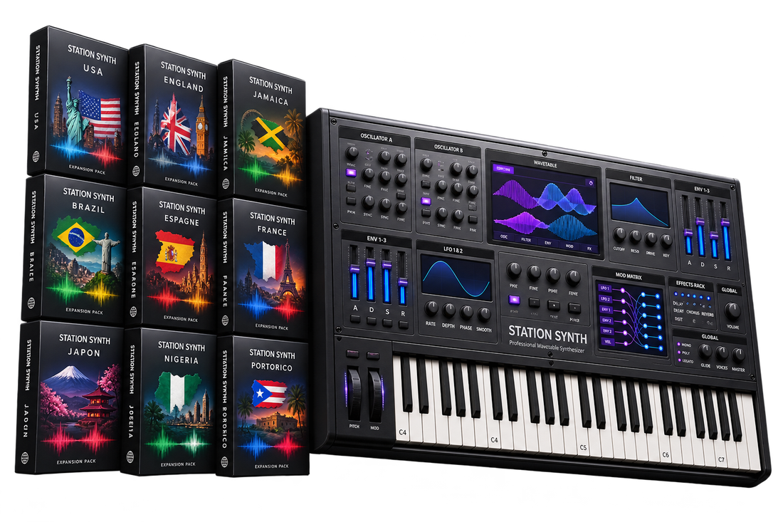 STATION SYNTH — free wavetable synthesizer, VST3 / AU / Standalone, with its country expansion packs